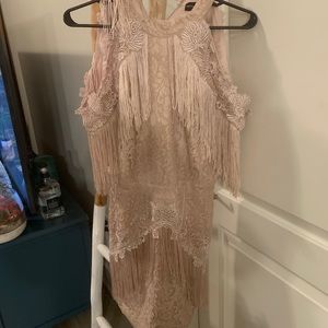 Baby Pink Brocade Dress
